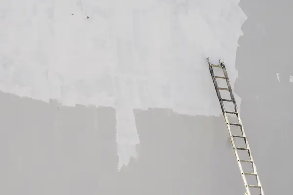 Exterior painting in Knoxville: ladder against a freshly primed wall